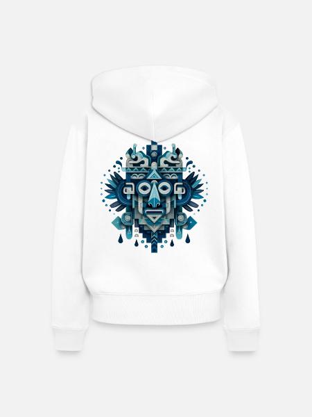 Tlaloc – Aztekischer Regengott - Frauen Premium Bio Zip Hoodie - Weiß