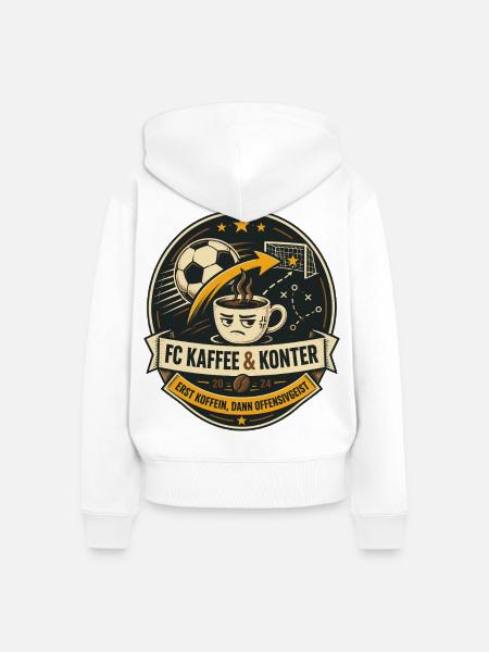 FC Kaffee & Konter - Frauen Premium Bio Zip Hoodie - Weiß