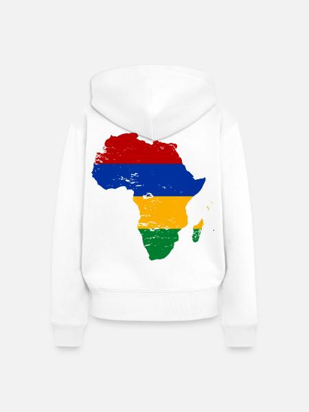 Mauritius Flagge Afrika - Frauen Premium Bio Zip Hoodie - Weiß