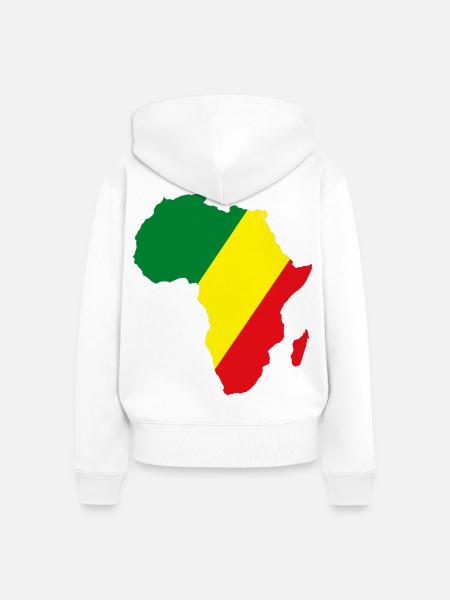 Kongo_Flagge_Afrika - Frauen Premium Bio Zip Hoodie - Weiß