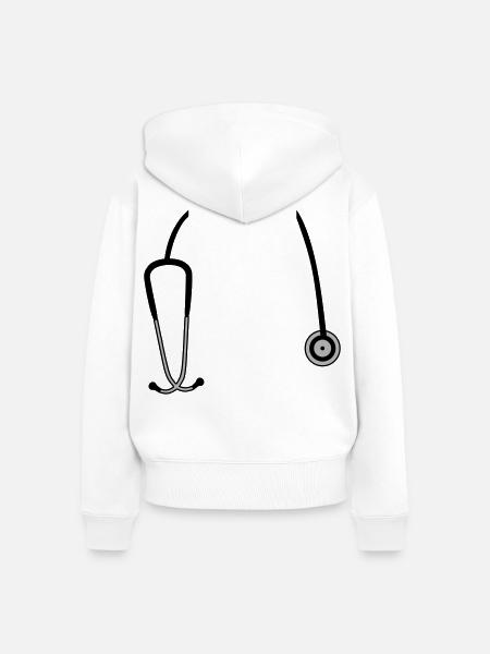 Stethoskop - Frauen Premium Bio Zip Hoodie - Weiß