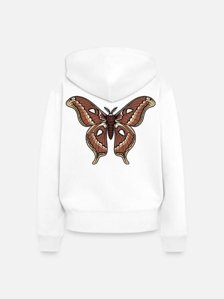 Schmetterlings-Polyphemus-Motten-Saturnie-Flügel-Tattoo - Frauen Premium Bio Zip Hoodie - Weiß