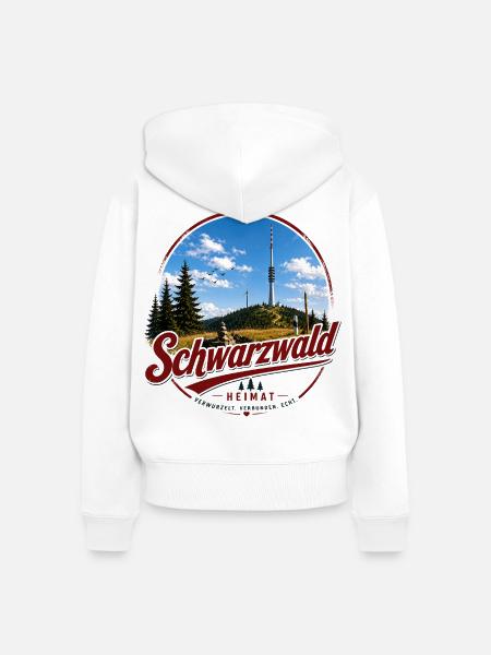 Schwarzwald Heimat Layout - Frauen Premium Bio Zip Hoodie - Weiß