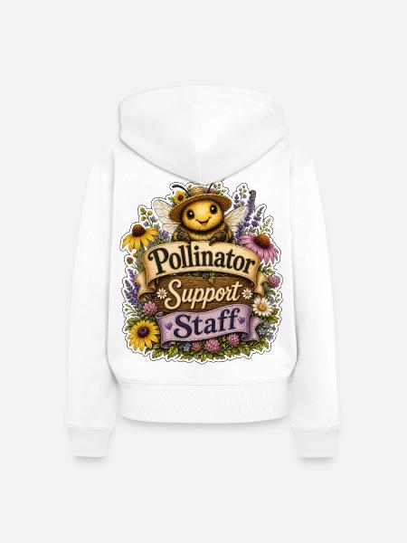 Pollinator Support Staff - Frauen Premium Bio Zip Hoodie - Weiß
