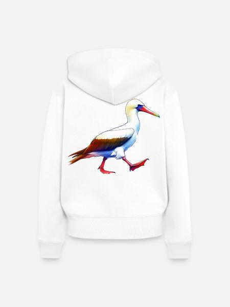 Nazca Tölpel Geschenk - Frauen Premium Bio Zip Hoodie - Weiß