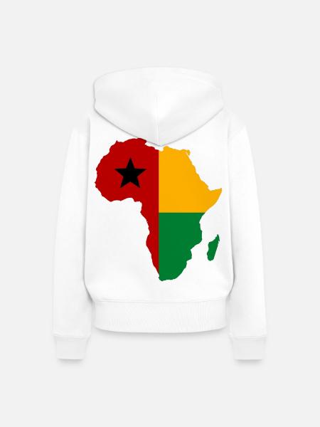 Guinea-Bissau_Flagge_Afrika_used - Frauen Premium Bio Zip Hoodie - Weiß