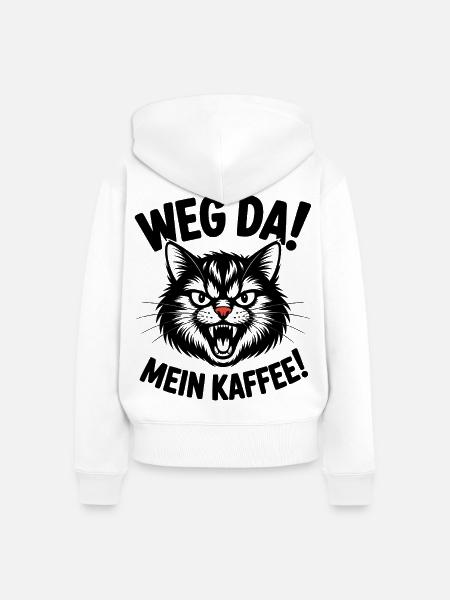 Kaffee gehört mir - Frauen Premium Bio Zip Hoodie - Weiß