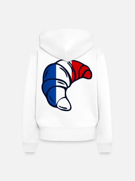 France Croissants - Frauen Premium Bio Zip Hoodie - Weiß