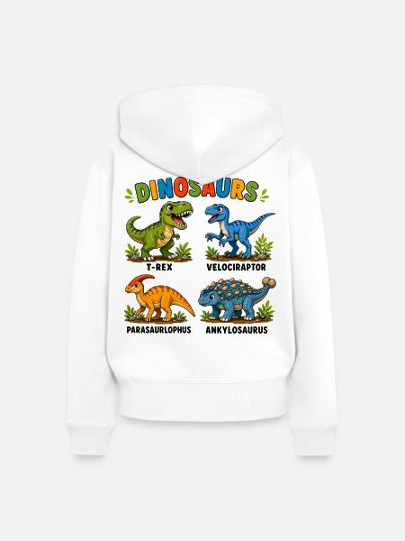 Dinosaurierarten lernen für Kinder - Frauen Premium Bio Zip Hoodie - Weiß