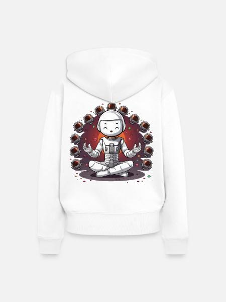 Space Yogi im Astronauten - Frauen Premium Bio Zip Hoodie - Weiß