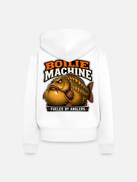 Boilie Machine Karpfenfischen - Frauen Premium Bio Zip Hoodie - Weiß