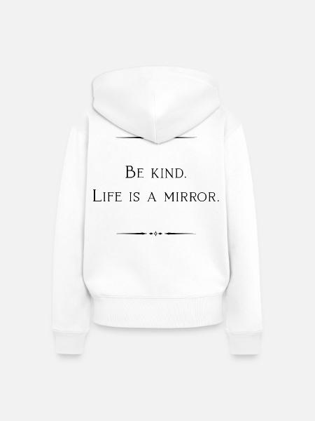 life is a mirror - Frauen Premium Bio Zip Hoodie - Weiß