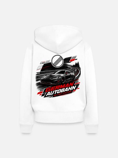 German Autobahn No Limit - Frauen Premium Bio Zip Hoodie - Weiß