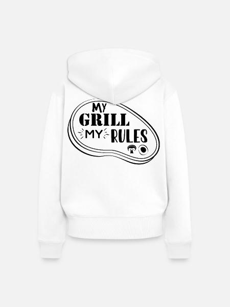 My Grill My Rules - Frauen Premium Bio Zip Hoodie - Weiß