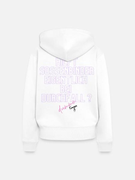 Durchfall Humor Neontext - Frauen Premium Bio Zip Hoodie - Weiß