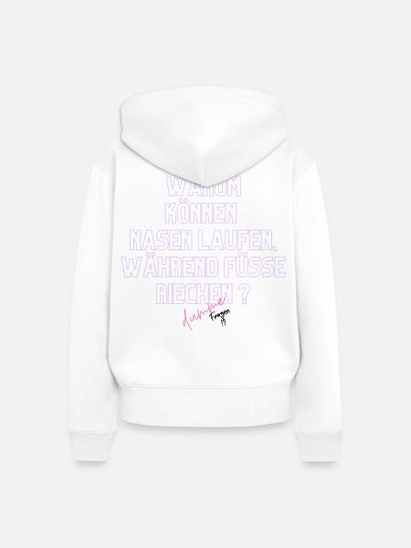 Warum Nasen Laufen, Füße Riechen - Frauen Premium Bio Zip Hoodie - Weiß