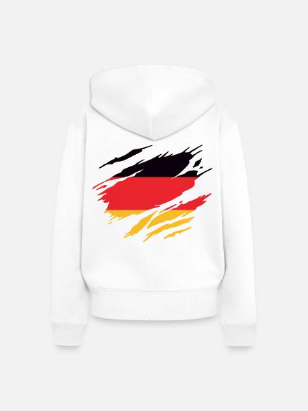 Deutschland Flagge Deutschland - Frauen Premium Bio Zip Hoodie - Weiß