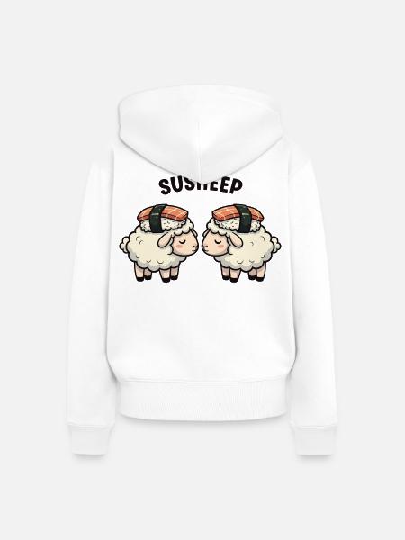 Susheep - Frauen Premium Bio Zip Hoodie - Weiß