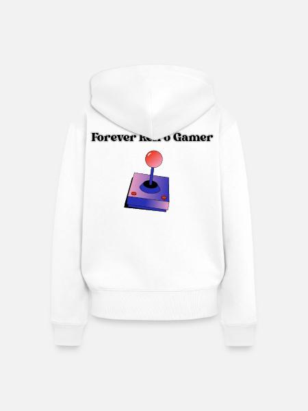 Forever Retro Gamer - Frauen Premium Bio Zip Hoodie - Weiß