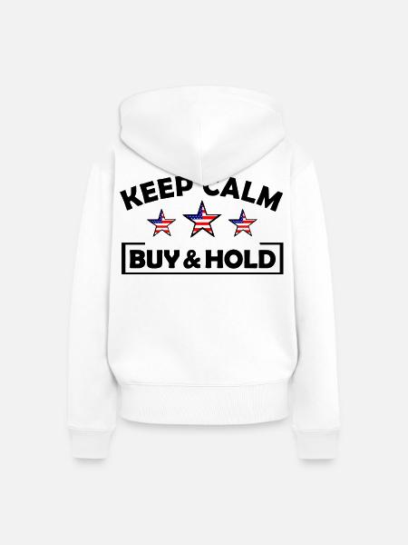Drei Sternenflaggen im US-Flaggenstil - Frauen Premium Bio Zip Hoodie - Weiß
