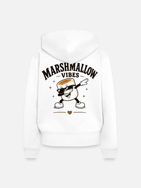 Marshmallow Stimmung mit Dab Humor - Frauen Premium Bio Zip Hoodie - Weiß