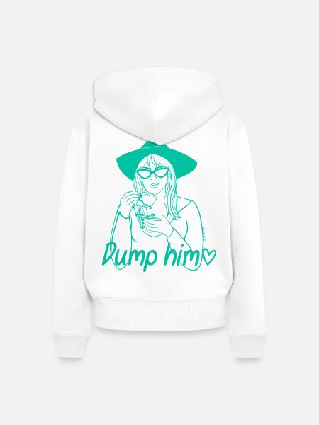 Mach mit ihm Schluss, Green - Frauen Premium Bio Zip Hoodie - Weiß