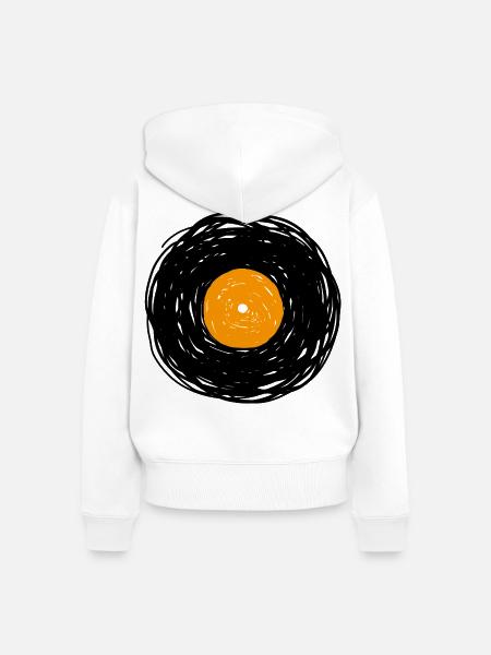 Vinylalbum-Skizze - Frauen Premium Bio Zip Hoodie - Weiß