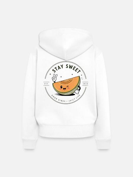 Melone - Frauen Premium Bio Zip Hoodie - Weiß