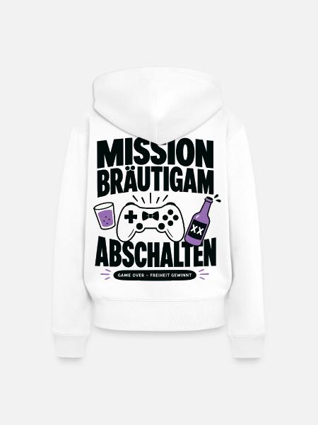 Mission Bräutigam Abschalten - Frauen Premium Bio Zip Hoodie - Weiß