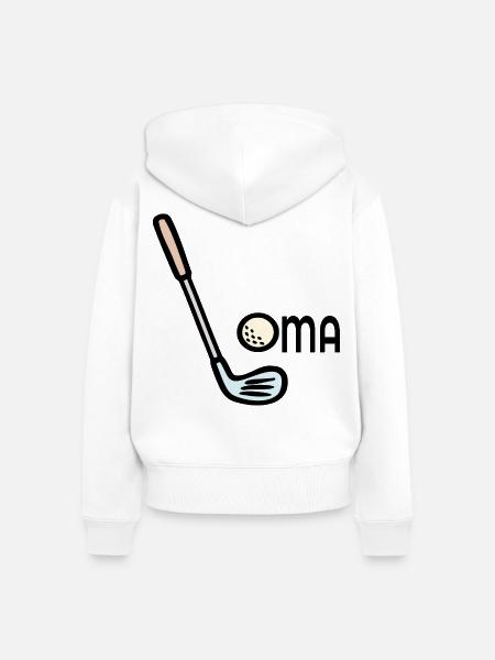 Golf Oma Golfschläger - Frauen Premium Bio Zip Hoodie - Weiß