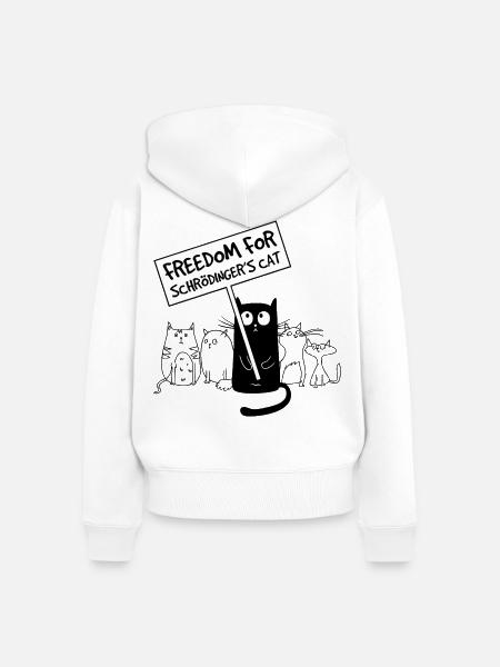 Schrödingers Katze Physik Nerd Geschenk - Frauen Premium Bio Zip Hoodie - Weiß