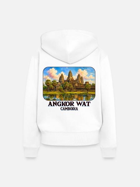 Angkor Wat Kambodscha - Frauen Premium Bio Zip Hoodie - Weiß