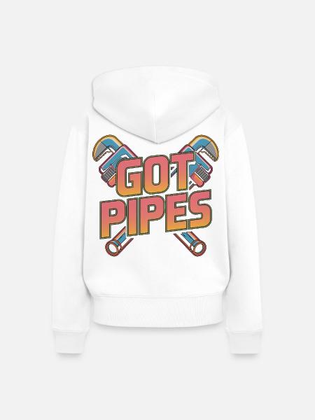 Master Plumber Got Pipes Journeyman Plumber - Frauen Premium Bio Zip Hoodie - Weiß