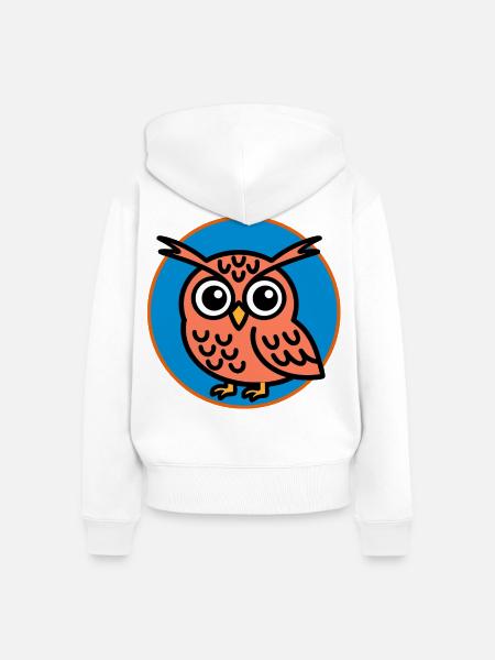 Süße Eule - Frauen Premium Bio Zip Hoodie - Weiß