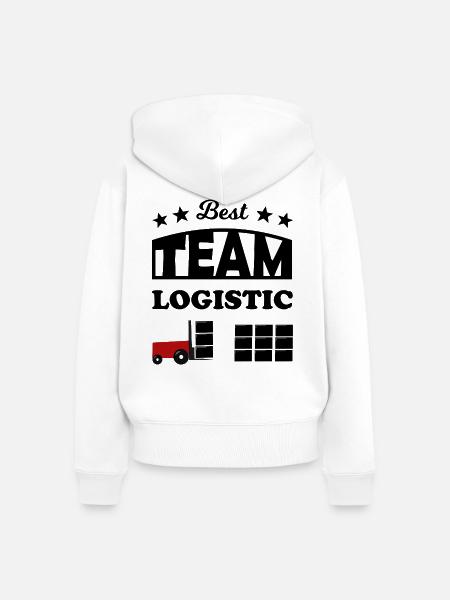 Logistik Team - Frauen Premium Bio Zip Hoodie - Weiß