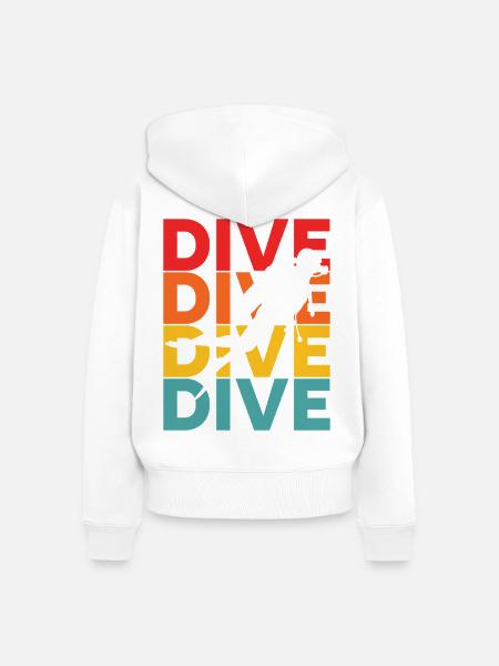 Dive Taucher Tauchen - Frauen Premium Bio Zip Hoodie - Weiß