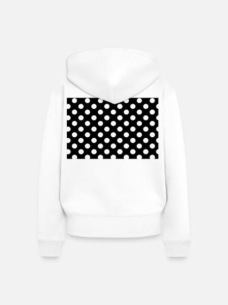 Noir-Polka-Punkte-Muster - Frauen Premium Bio Zip Hoodie - Weiß