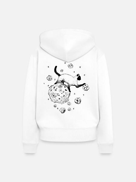 Siamkatze – unter Asteroiden - Frauen Premium Bio Zip Hoodie - Weiß