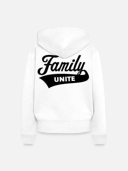 Family Unite (Team / Crew / Schwarz) - Frauen Premium Bio Zip Hoodie - Weiß