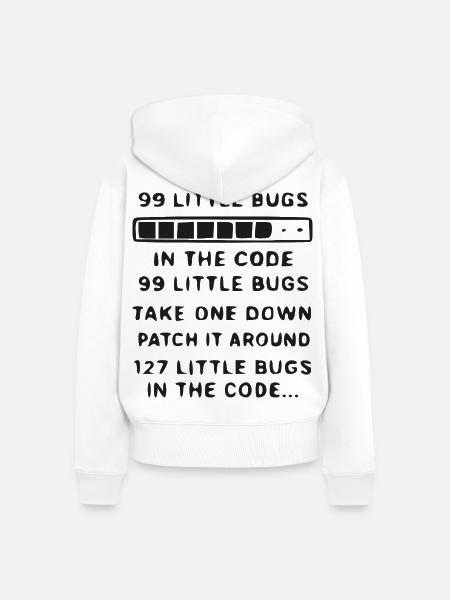 99 Kleine Bugs im Code - Frauen Premium Bio Zip Hoodie - Weiß