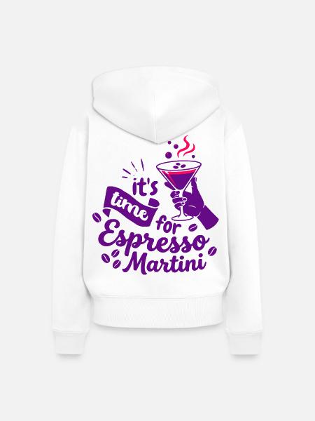 Zeit für Espresso Martini - Frauen Premium Bio Zip Hoodie - Weiß