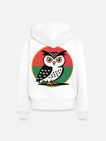 Eule Pop Art - Frauen Premium Bio Zip Hoodie - Weiß