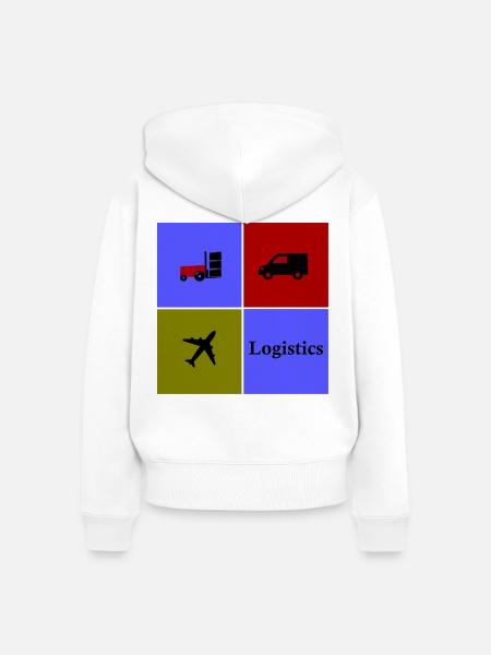 Logistik Vierfeld Transport - Frauen Premium Bio Zip Hoodie - Weiß