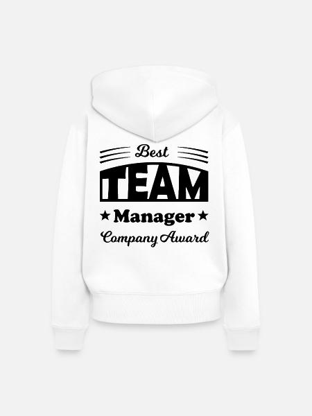 Bester Team Manager - Frauen Premium Bio Zip Hoodie - Weiß