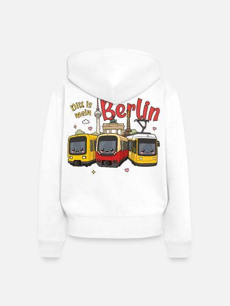 Ditt is mein Berlin - Frauen Premium Bio Zip Hoodie - Weiß
