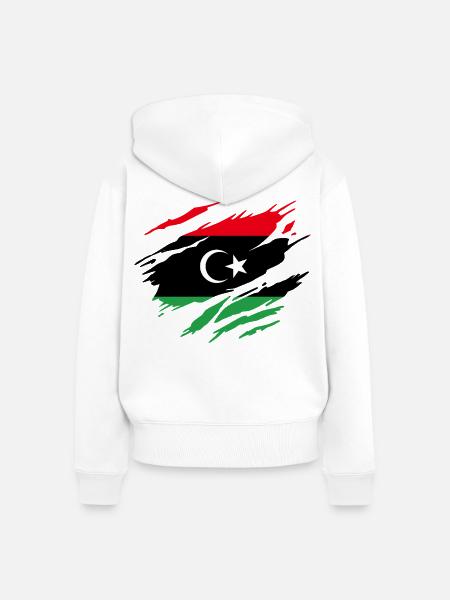 Libysche Libysche Flagge - Frauen Premium Bio Zip Hoodie - Weiß