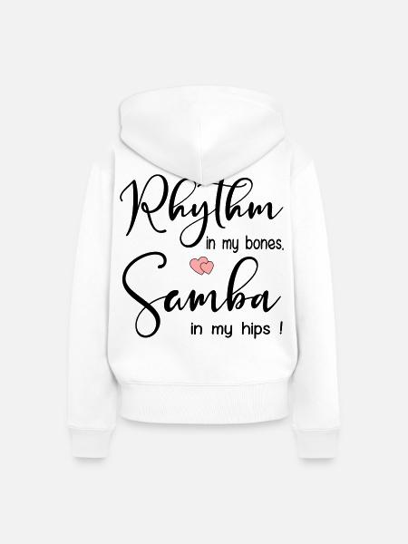 Samba-Rhythmustanz - Frauen Premium Bio Zip Hoodie - Weiß