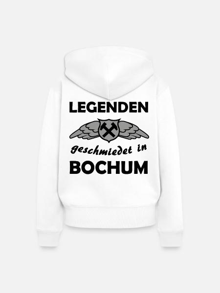 Flügelshield Hammerpick Emblem - Frauen Premium Bio Zip Hoodie - Weiß