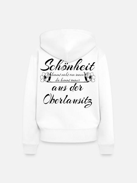 Schönheit aus der Oberlausitz - Heimat - Frauen Premium Bio Zip Hoodie - Weiß