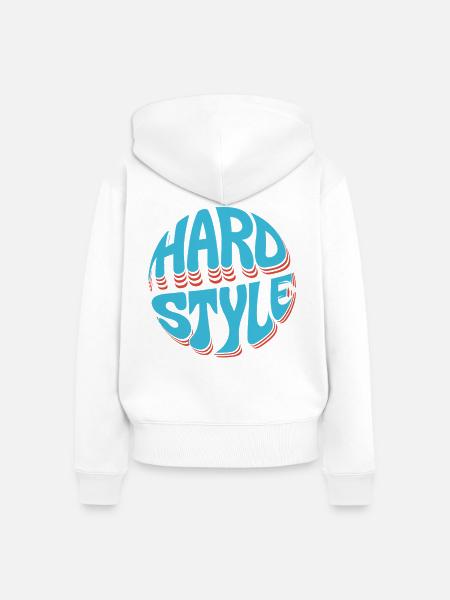 Hard Style Neon Burst - Frauen Premium Bio Zip Hoodie - Weiß